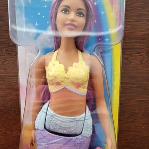 Mermaid Doll with Purple Hair and Yellow Top